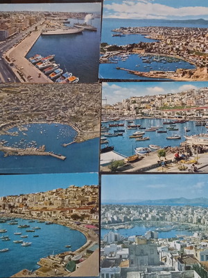Piraeus panoramas used, pack of 12 postcards