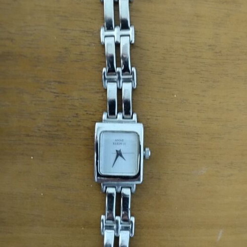 Anne Klein II Art Deco Tank Edition ladies watch like new, white and silver