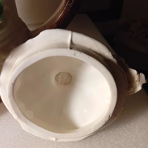 Old decorative faience jug, 30cm