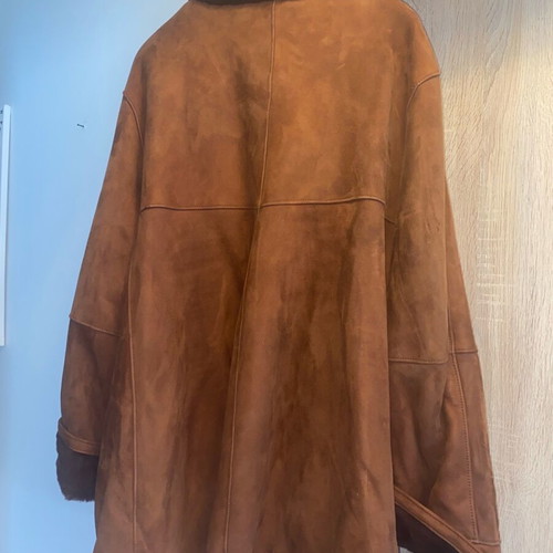 Women's brown mouton fur coat like new, size 42, oversized fit