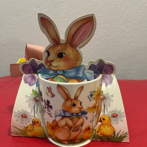 Porcelain bunny mug in gift packaging