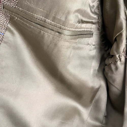 Men's checked jacket, beige and brown, size L