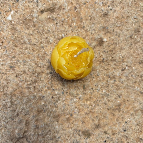 Mini Flower Candle yellow, handmade, new