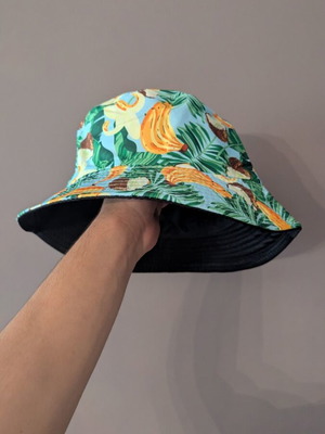 Tropical and black bucket hat