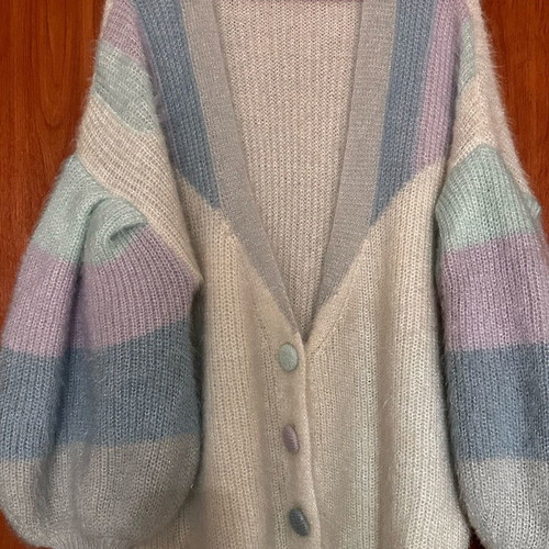 Oversized cardigan multicolor with shiny knit like new