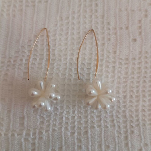 Sfera gold hanging earrings with pearls like new