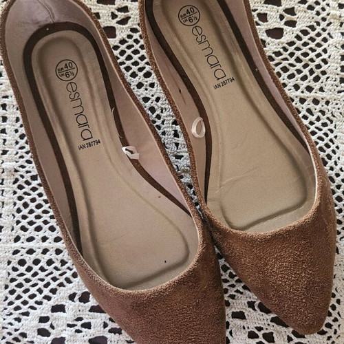 Esmara suede ballerina shoes size 40 new brown