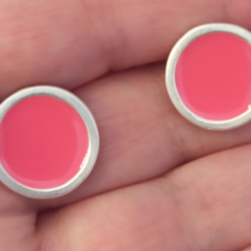Prigipo Palette Large earrings pink coral silver 925 new