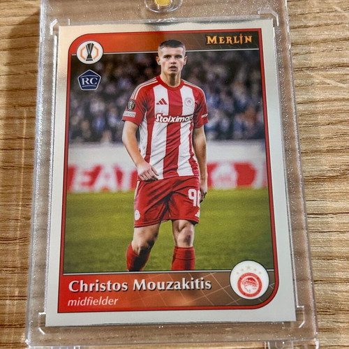 Christos Mouzakitis Olympiacos Topps Merlin RC 2025 card