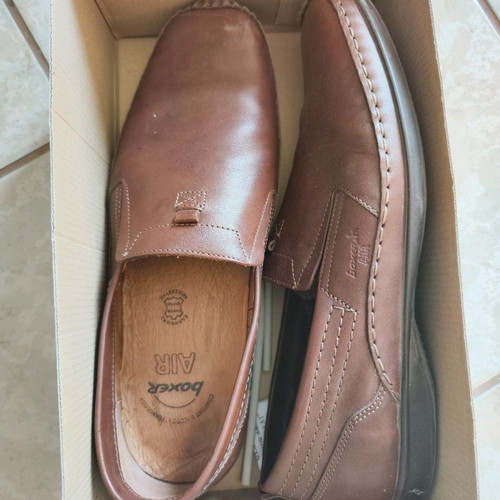 Boxer men's casual tan leather shoes used, size 45