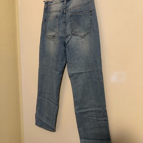 Mid Rise blue jeans with stretch, size Small