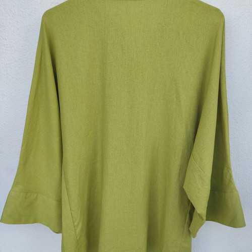 Zara linen green oversized boxy shirt like new Medium