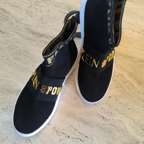 Philipp Plein Sport Sock Sneakers New Black with Gold Details