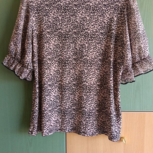 Blouse women's summer like new, beige and brown, size L