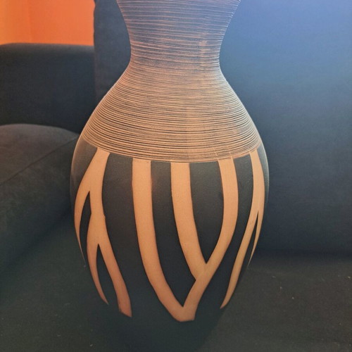 Decorative vase in beige brown shades new