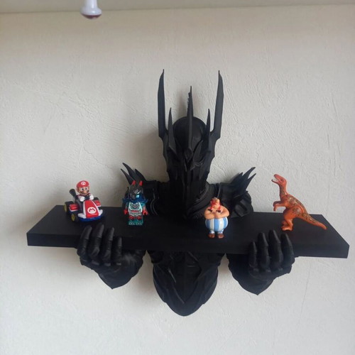 Custom 3D Printed Sauron Wall Shelf Black Lord of the Rings