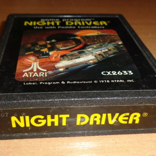 Atari 2600 Night Driver cartridge used, racing game