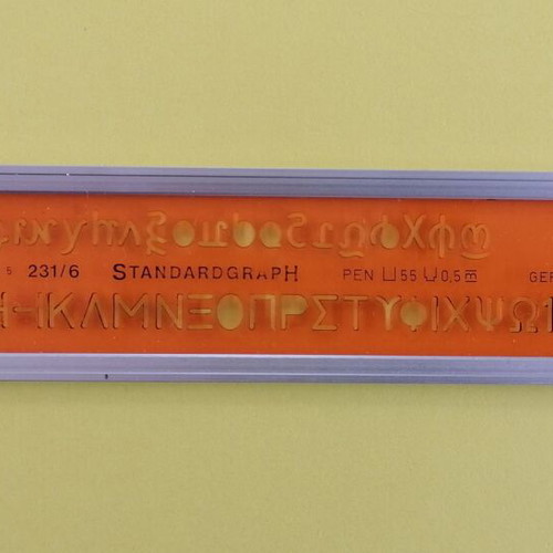 Standardgraph 231/6 Greek Letter Stencil used
