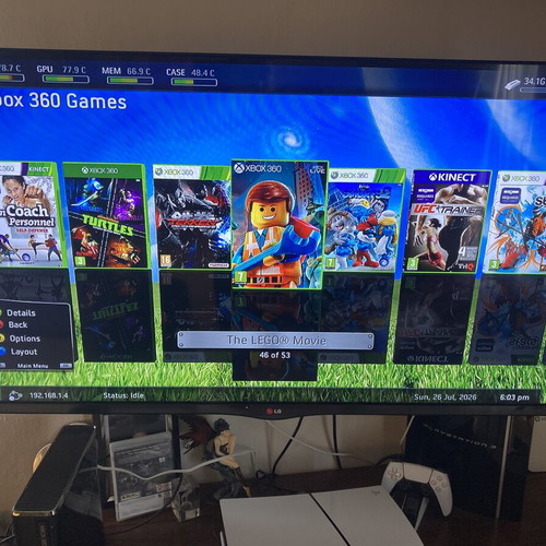 Xbox 360 Slim console 250GB with Kinect and 54 games