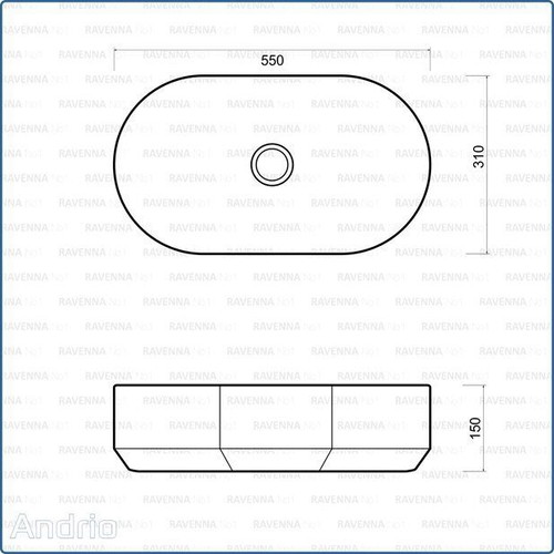 Andrio Matt Grey 55 x 31 x 15 sink new modern design
