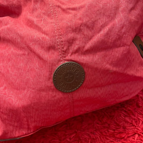 Kipling shoulder bag red with brown details like new