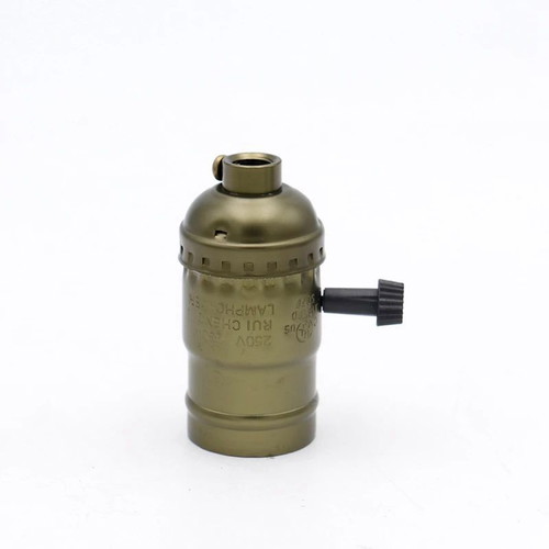 E27 Lamp Socket with Switch New Antique Copper Style 1920s