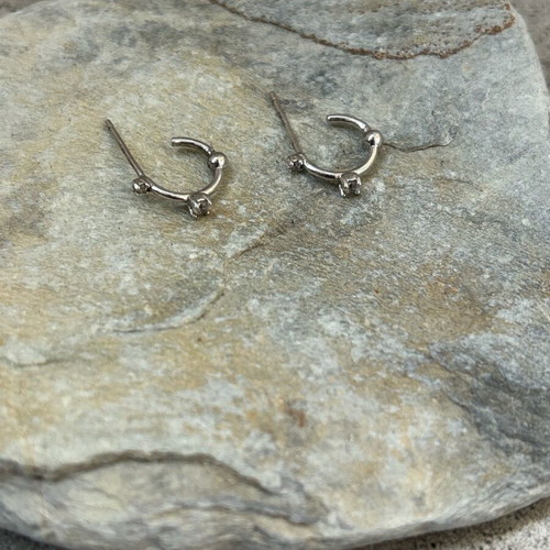 Small hoop earrings with zirconia silver 925 new