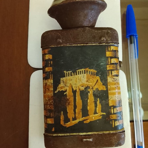 Military Lithograph Pocket Flashlight Parthenon Colossus Rhodes WWII used collectible