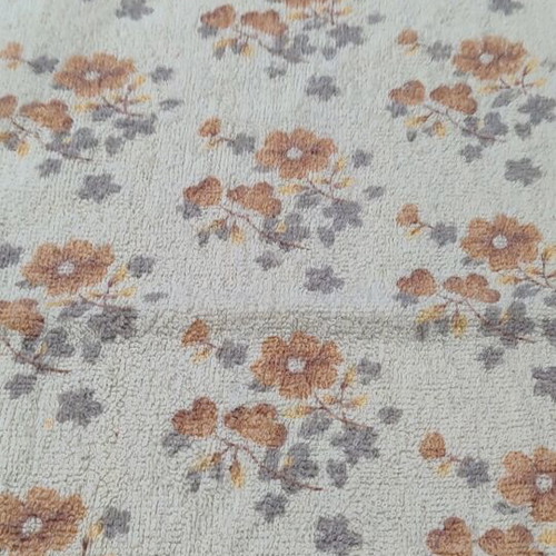 Cotton kitchen towel like new, yellow with flowers 31x63cm