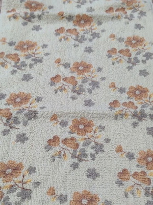 Cotton kitchen towel like new, yellow with flowers 31x63cm