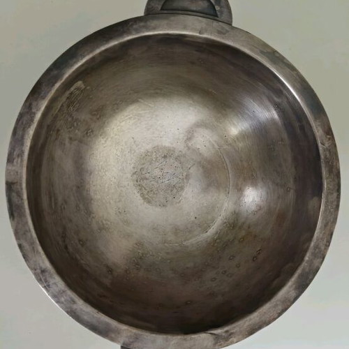 Silver-plated basin with Aristotle Onasis Ω monogram used, Christofle vintage