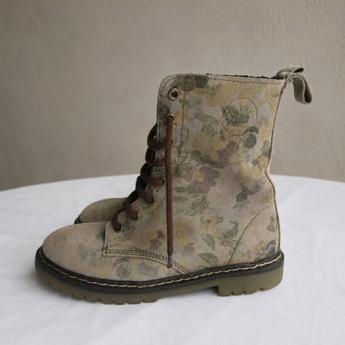 Electric Coolway Floral Suede Combat Boots used, size 36, vintage 2000s