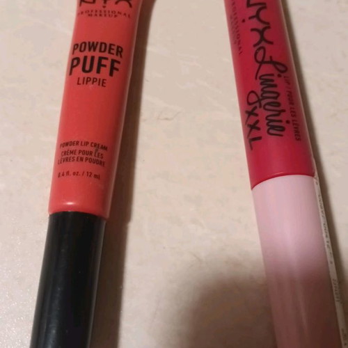 Nyx cosmetics used, Power Puff Lippie and Lipstick Lingerie XXL