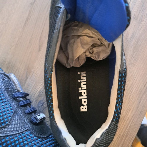 Baldinini men's sports shoes new, black and blue, size 44