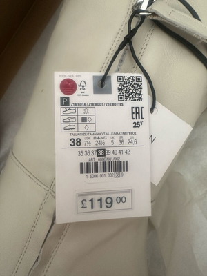 Μπότες Zara Overknee λευκές καινούργιες από γνήσιο δέρμα μέγεθος 38