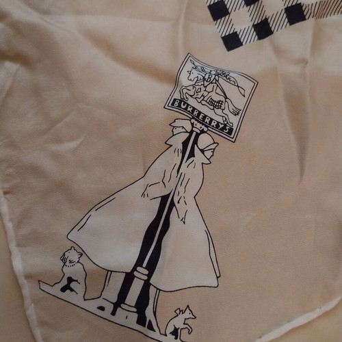 Burberrys vintage scarf used, beige silk