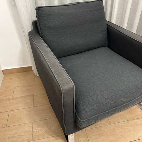 Melby armchair IKEA used, gray with removable metal legs