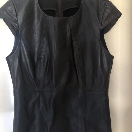 Zini leather blouse used, brown, size M
