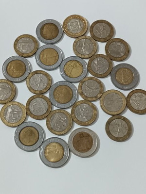 Lot of 25 foreign bimetallic coins
