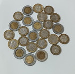 Lot of 25 foreign bimetallic coins