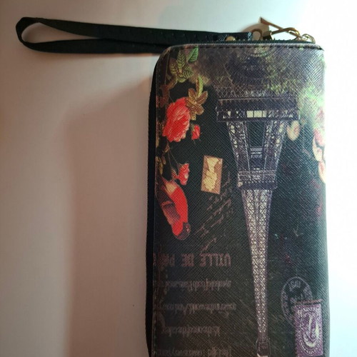 Women's black wallet with designs like new