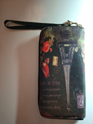 Women's black wallet with designs like new