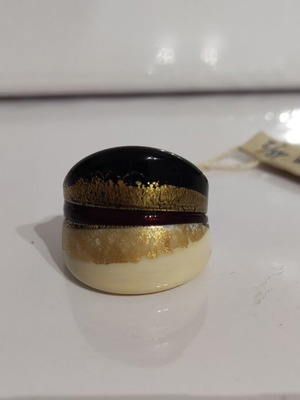 Murano Ring N.57 new, multicolor with 24k gold