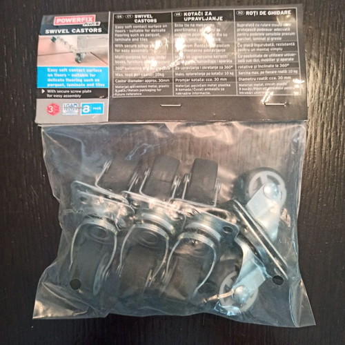 Swivel castors set new, pack of 8