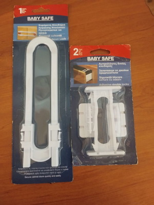 BABY SAFE παιδικές ασφάλειες για ντουλάπια και συρτάρια, σετ 2 τεμαχίων