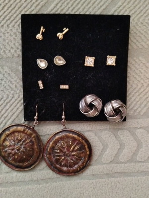 Earrings set of 6 new, different pairs