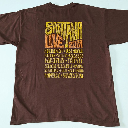 T-Shirt Carlos Santana Live 2009 Concert XL like new, brown