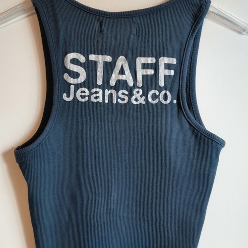 Staff Jeans sleeveless top, blue, size S