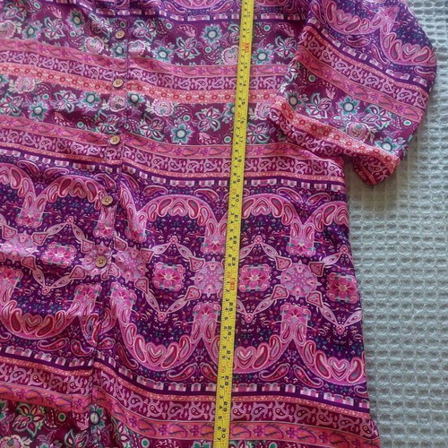 Khan silk tunic shirt like new, boho paisley floral multicolor