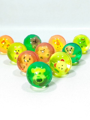 Transparent Crazy Balls with Animal Figures, Pack of 10, Like New
